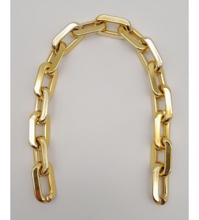 Çanta Aksesuar 40 cm Metal Görünümlü Oval Light Gold Renk Akrilik Zincir