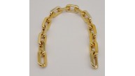 Çanta Aksesuar 40 cm Metal Görünümlü Oval Light Gold Renk Akrilik Zincir