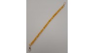Çanta Aksesuar 40 cm Mini Sekizgen Akrilik Hardal Renk Çanta Sapı Light Gold Metalli