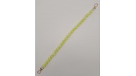 Çanta Aksesuar 40 cm Mini Sekizgen Akrilik Neon Sarı Renk Çanta Sapı Light Gold Metalli