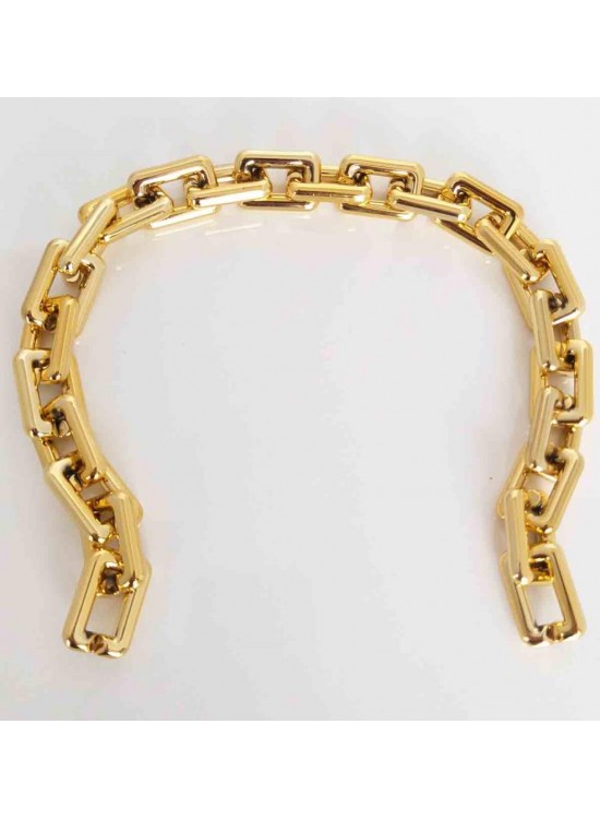 Çanta Aksesuar 44 Cm Köşeli Metal Görünümlü Akrilik Zincir (Light Gold Renk)