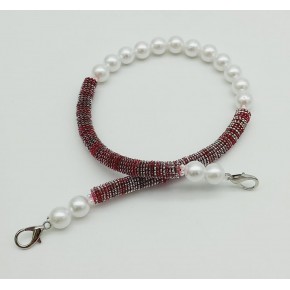 Çanta Aksesuar 45 cm Akrilik Pullu İncili Çanta Sapı No:5