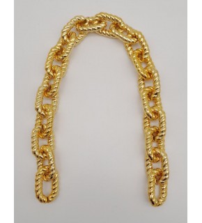 Çanta Aksesuar 45 cm Burgu Model Metal Görünümlü Light Gold Renk Akrilik Zincir