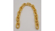 Çanta Aksesuar 45 cm Burgu Model Metal Görünümlü Light Gold Renk Akrilik Zincir
