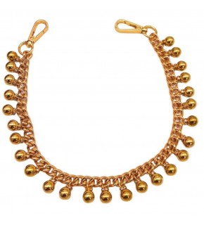 Çanta Aksesuar 50 cm Gold Boncuk  Sallantılı Çanta Sapı Light Gold Metalli