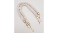 Çanta Aksesuar 50 cm Pamuklu Halat Model Çift Çanta Sapı Light Gold Metalli