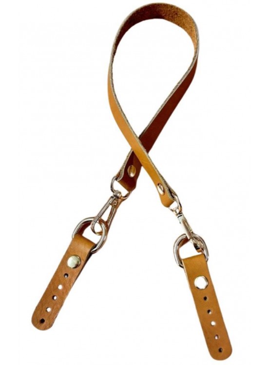 Çanta Aksesuar 60x1.5 cm Gerçek Deri Açık Taba Renk Çanta Sapı Light Gold Metalli