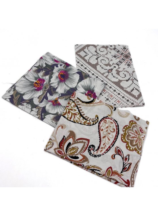 Çanta Aksesuar 60x35 cm Pamuklu Astarlık Kumaş, Patchwork Kumaş, Hobilik Kumaş Set:15