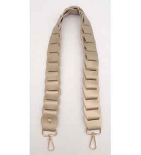 Çanta Aksesuar 62 cm Yassı Örgü Model Suni Deri Gold Renk Çanta Sapı Light Gold Metalli