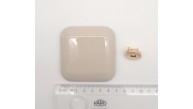 Çanta Aksesuar 7 cm Kare Akrilikli Bej Renk Light Gold Mıknatıslı Kilit
