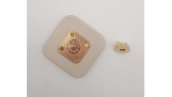 Çanta Aksesuar 7 cm Kare Akrilikli Bej Renk Light Gold Mıknatıslı Kilit