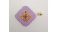 Çanta Aksesuar 7 cm Kare Akrilikli Lila Renk Light Gold Mıknatıslı Kilit