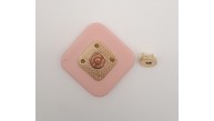 Çanta Aksesuar 7 cm Kare Akrilikli Pudra Renk Light Gold Mıknatıslı Kilit