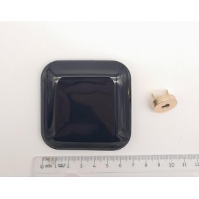 Çanta Aksesuar 7 cm Kare Akrilikli Siyah Renk Light Gold Mıknatıslı Kilit