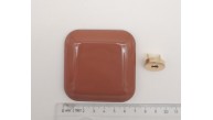 Çanta Aksesuar 7 cm Kare Akrilikli Taba Renk Light Gold Mıknatıslı Kilit