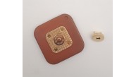 Çanta Aksesuar 7 cm Kare Akrilikli Taba Renk Light Gold Mıknatıslı Kilit