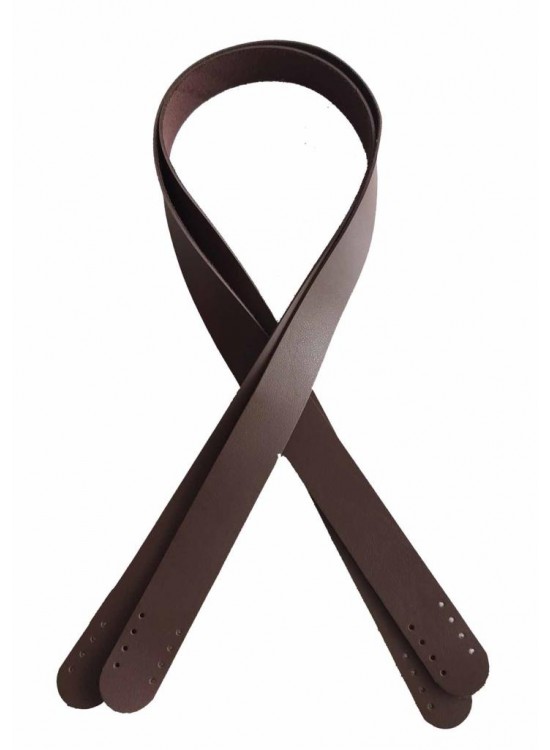 Çanta Aksesuar 70X2.4 Cm, Tek Kat Suni Deri Koyu Kahve Renk Çift Sap