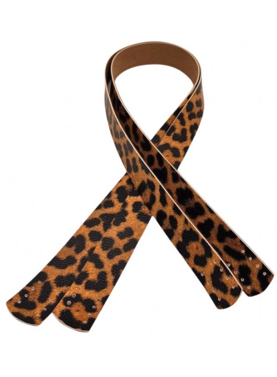 Çanta Aksesuar 70x3 cm Suni Deri Leopar Renk Çift Çanta Sapı