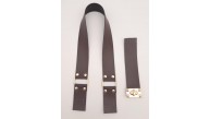 Çanta Aksesuar 70x4 cm Suni Deri Çanta Saplı Kapaklı Kahverengi Çanta Seti Light Gold Metalli