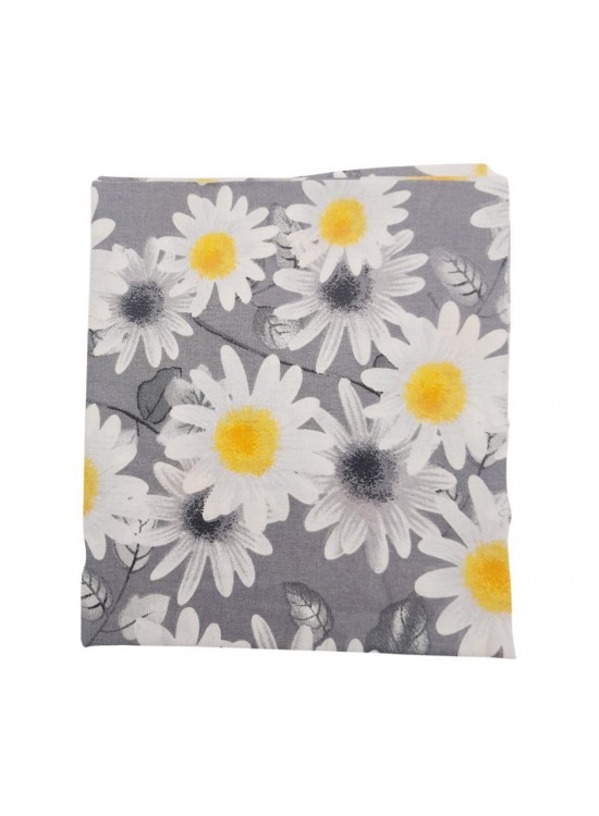 Çanta Aksesuar 80x35 cm Pamuklu Astarlık Kumaş Beyaz Papatyalı Gri Renk No:35