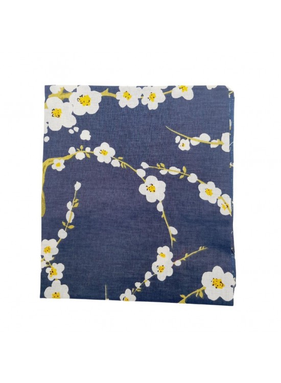 Çanta Aksesuar 80x35 cm Pamuklu Astarlık Kumaş Papatya Desen Lacivert Renk No:40