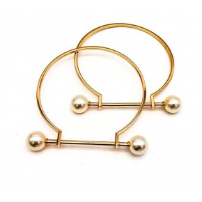 Çanta Aksesuar 9 cm İncili Light Gold Renk İncili Metal Çanta Sapı