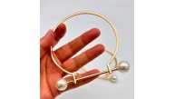 Çanta Aksesuar 9 cm İncili Light Gold Renk İncili Metal Çanta Sapı