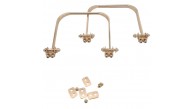 Çanta Aksesuar 9x9 cm Light Gold Renk Vidalı Metal Çanta Tutma Sapı