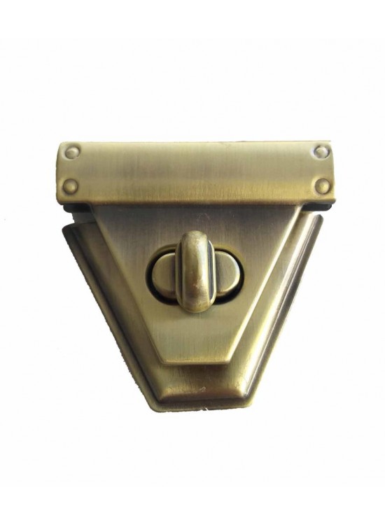 Çanta Aksesuar Açık Antik Renk Üçgen Kilit Kancalı 4.5X5 Cm
