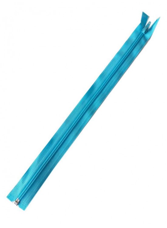 Çanta Aksesuar Açık Mavi Renk 40 Cm Plastik Diş Fermuar Fd24