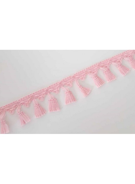 Çanta Aksesuar Açık Pembe Renk Püsküllü Şerit Süs