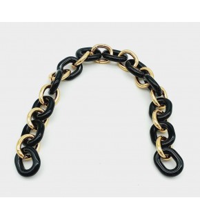 Çanta Aksesuar Akrilik 35 Cm Siyah Light Gold Zincir