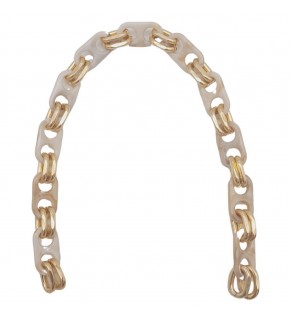 Çanta Aksesuar Akrilik Zincir 42 cm Bej Renk Light Gold Metalli
