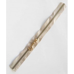 Çanta Aksesuar Başlıklı Fermuar 30 Cm Light Gold Metal Bej