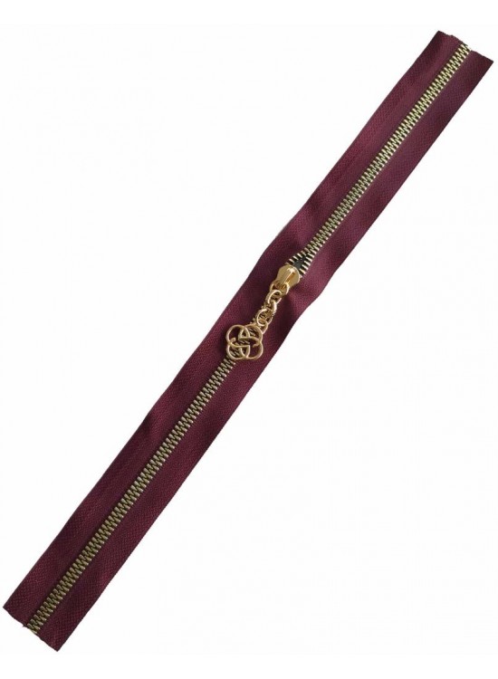 Çanta Aksesuar Başlıklı Fermuar 30 Cm Light Gold Metal Bordo