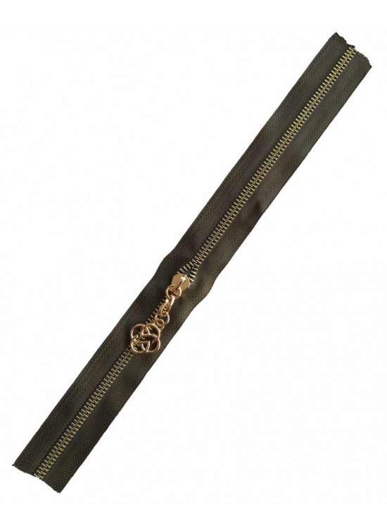 Çanta Aksesuar Başlıklı Fermuar 30 Cm Light Gold Metal Haki