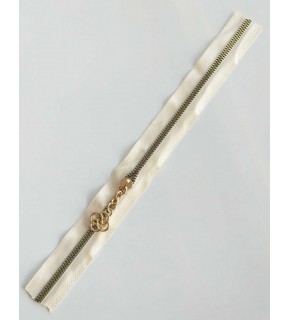 Çanta Aksesuar Başlıklı Fermuar 30 Cm Light Gold Metal Krem