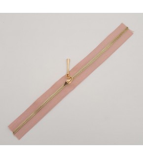 Çanta Aksesuar Başlıklı Fermuar 30 Cm Light Gold Metal Pudra Renk