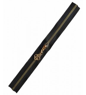 Çanta Aksesuar Başlıklı Fermuar 30 Cm Light Gold Metal Siyah