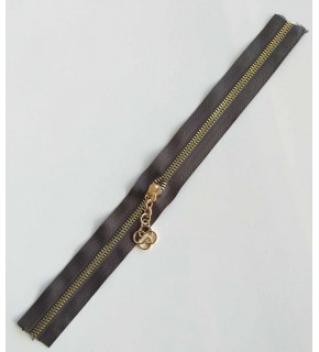 Çanta Aksesuar Başlıklı Fermuar 40 Cm Light Gold Metal Koyu Vizon