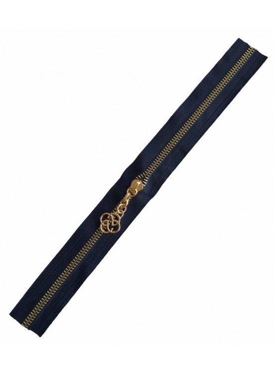 Çanta Aksesuar Başlıklı Fermuar 40 Cm Light Gold Metal Lacivert