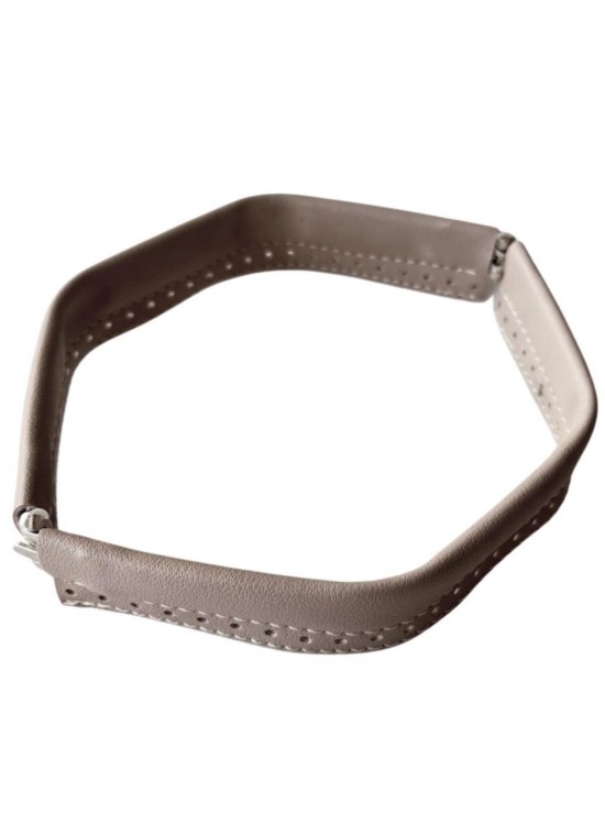 Çanta Aksesuar Bej Renk Derili Metal Çanta Ağzı 24 Cm