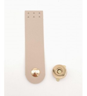 Çanta Aksesuar Bej Renk Tek Kat Suni Deri Kapak 10.5x2.5 cm Light Gold Metal