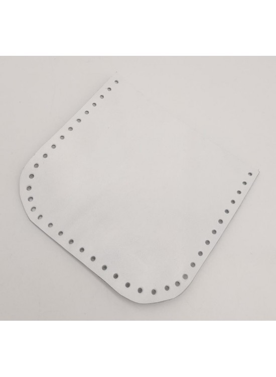 Çanta Aksesuar Beyaz Gerçek Deri 12x12 cm Oval Kenar Cep