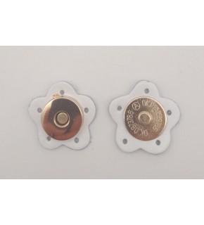 Çanta Aksesuar Beyaz Gerçek Derili Çiçek Model Mıknatıslı Çıtçıt Light Gold Metalli