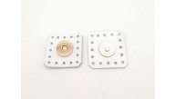Çanta Aksesuar Beyaz Gerçek Derili Kare Mıknatıslı Çıtçıt Light Gold Metalli