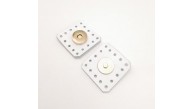 Çanta Aksesuar Beyaz Gerçek Derili Kare Mıknatıslı Çıtçıt Light Gold Metalli