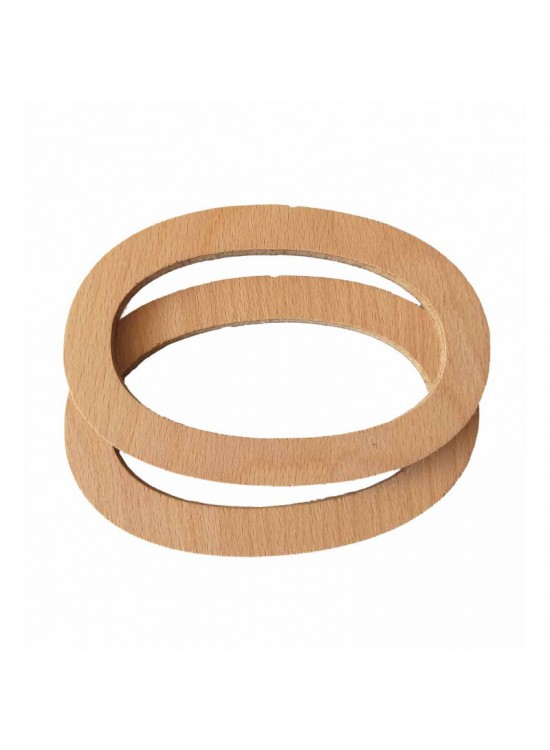 Çanta Aksesuar Bizim Ahşap Oval Çanta Sapı Açık Renk
