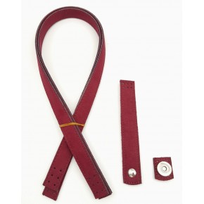 Çanta Aksesuar Bordo 70X2 Cm Nubuk Süet Çift Saplı İnce Kapaklı Takım Gümüş Metal