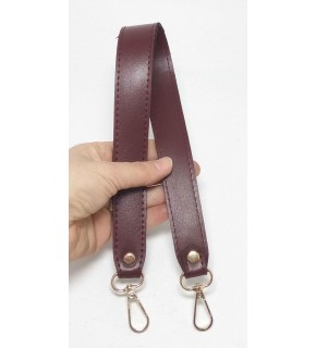 Çanta Aksesuar Bordo Renk 42X2.5 Cm Kancalı Sap